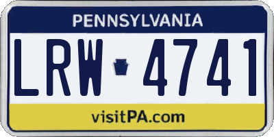 PA license plate LRW4741