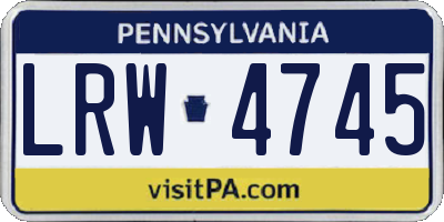 PA license plate LRW4745