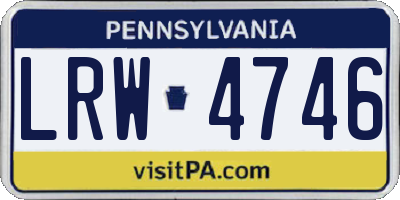 PA license plate LRW4746