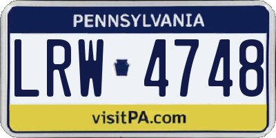 PA license plate LRW4748