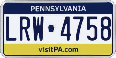 PA license plate LRW4758