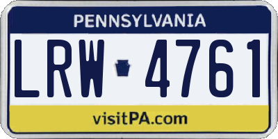 PA license plate LRW4761