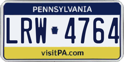 PA license plate LRW4764