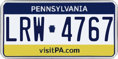 PA license plate LRW4767