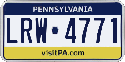 PA license plate LRW4771