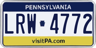 PA license plate LRW4772