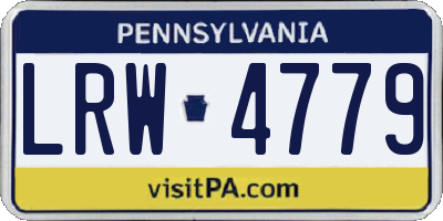 PA license plate LRW4779