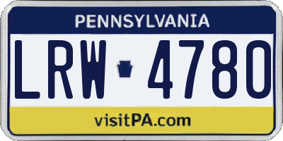 PA license plate LRW4780