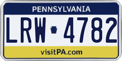 PA license plate LRW4782