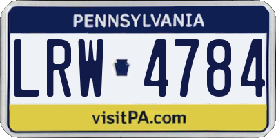 PA license plate LRW4784