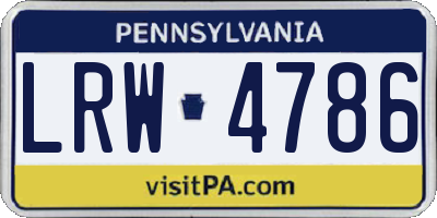 PA license plate LRW4786