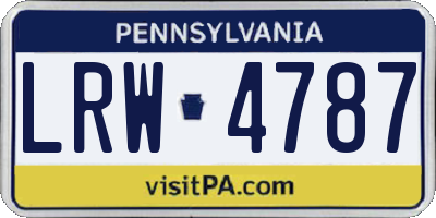 PA license plate LRW4787