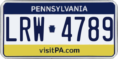 PA license plate LRW4789