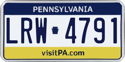 PA license plate LRW4791