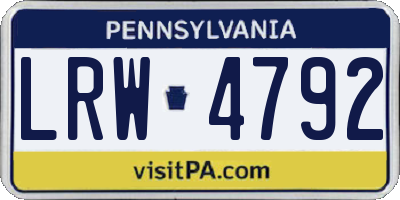 PA license plate LRW4792