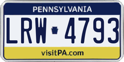 PA license plate LRW4793