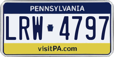 PA license plate LRW4797