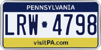 PA license plate LRW4798