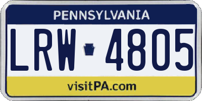 PA license plate LRW4805