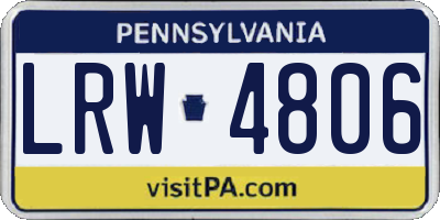 PA license plate LRW4806