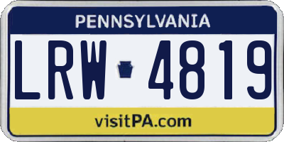 PA license plate LRW4819