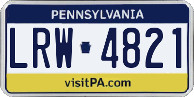 PA license plate LRW4821