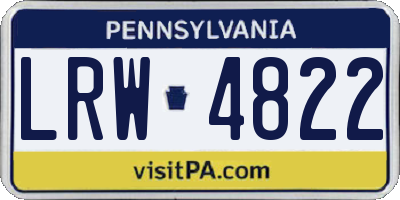 PA license plate LRW4822