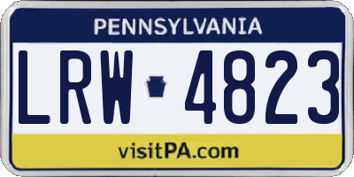 PA license plate LRW4823