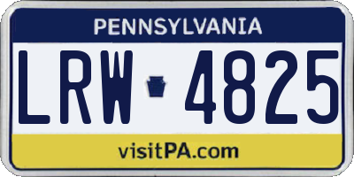 PA license plate LRW4825