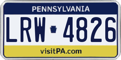 PA license plate LRW4826