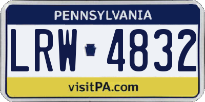 PA license plate LRW4832
