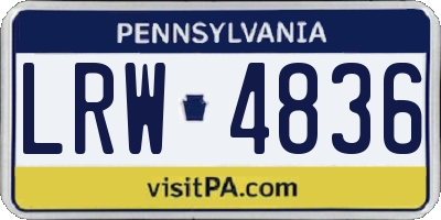 PA license plate LRW4836