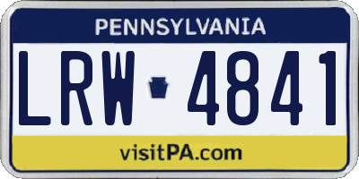 PA license plate LRW4841