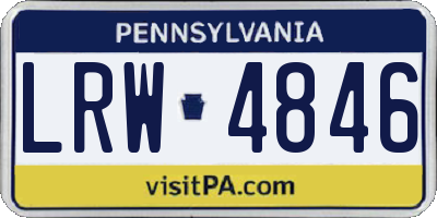 PA license plate LRW4846
