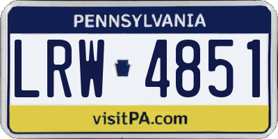 PA license plate LRW4851