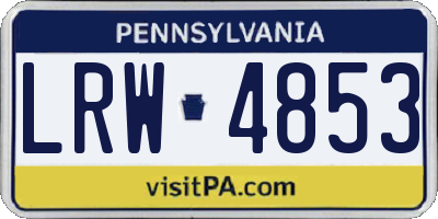PA license plate LRW4853