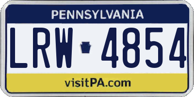 PA license plate LRW4854