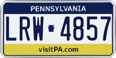 PA license plate LRW4857