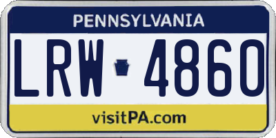 PA license plate LRW4860