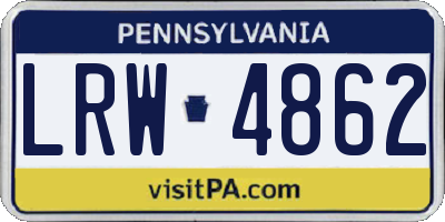 PA license plate LRW4862