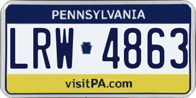 PA license plate LRW4863