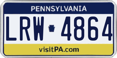 PA license plate LRW4864