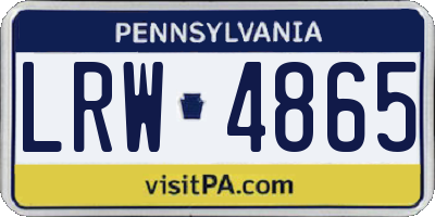PA license plate LRW4865