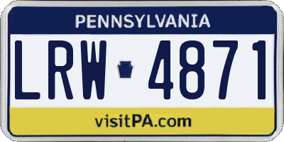 PA license plate LRW4871