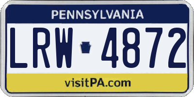 PA license plate LRW4872
