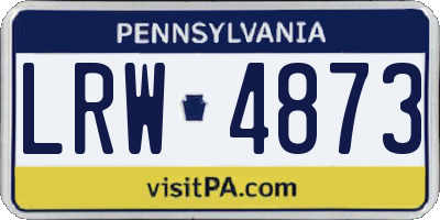 PA license plate LRW4873