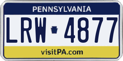 PA license plate LRW4877