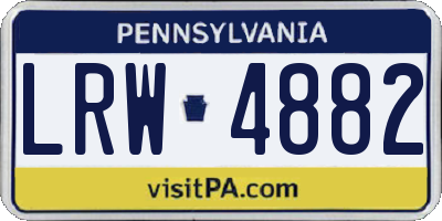 PA license plate LRW4882