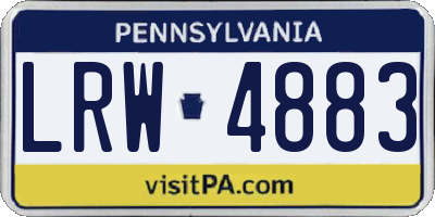 PA license plate LRW4883