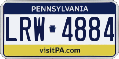 PA license plate LRW4884